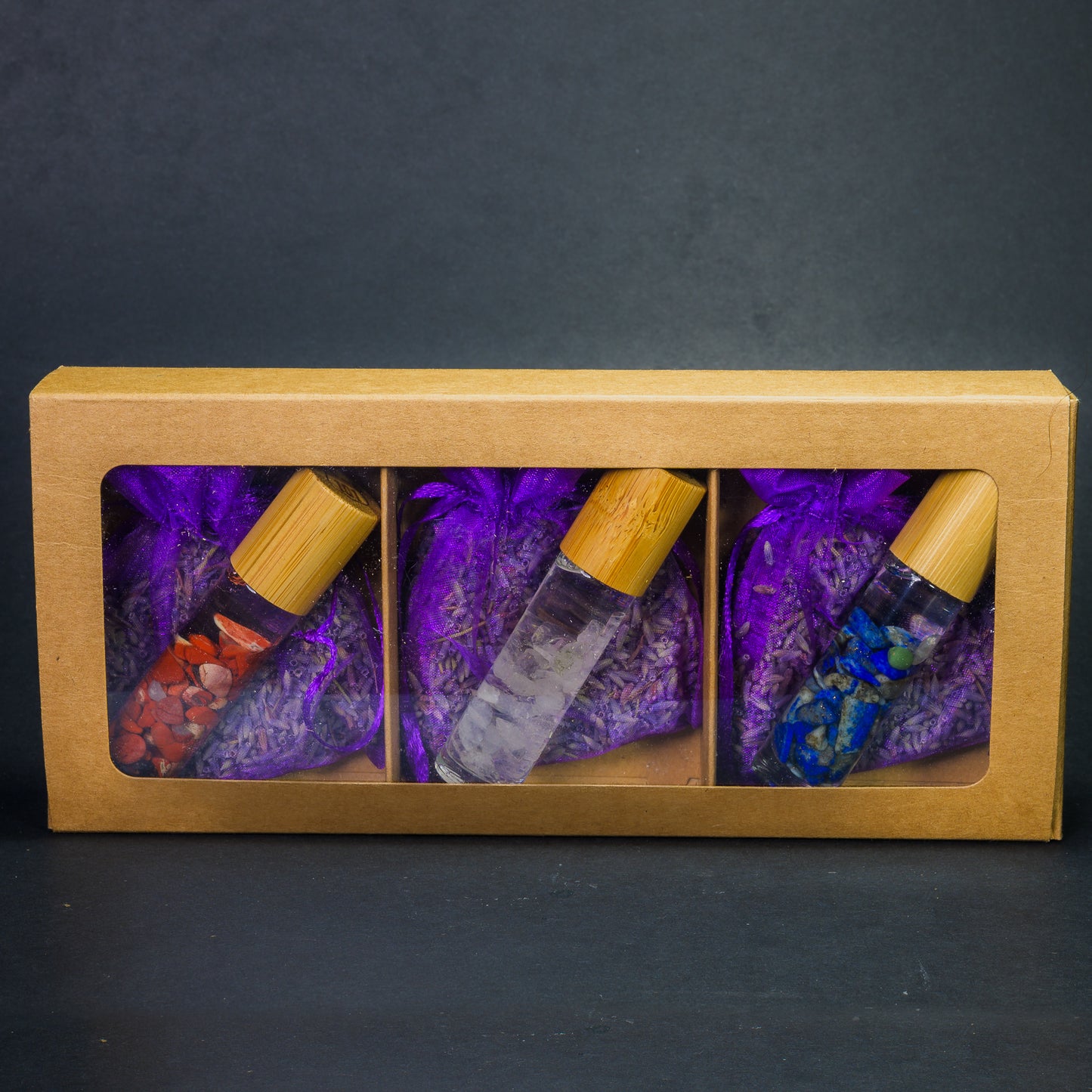 Lavender Roller With Healing Stones 3 pack