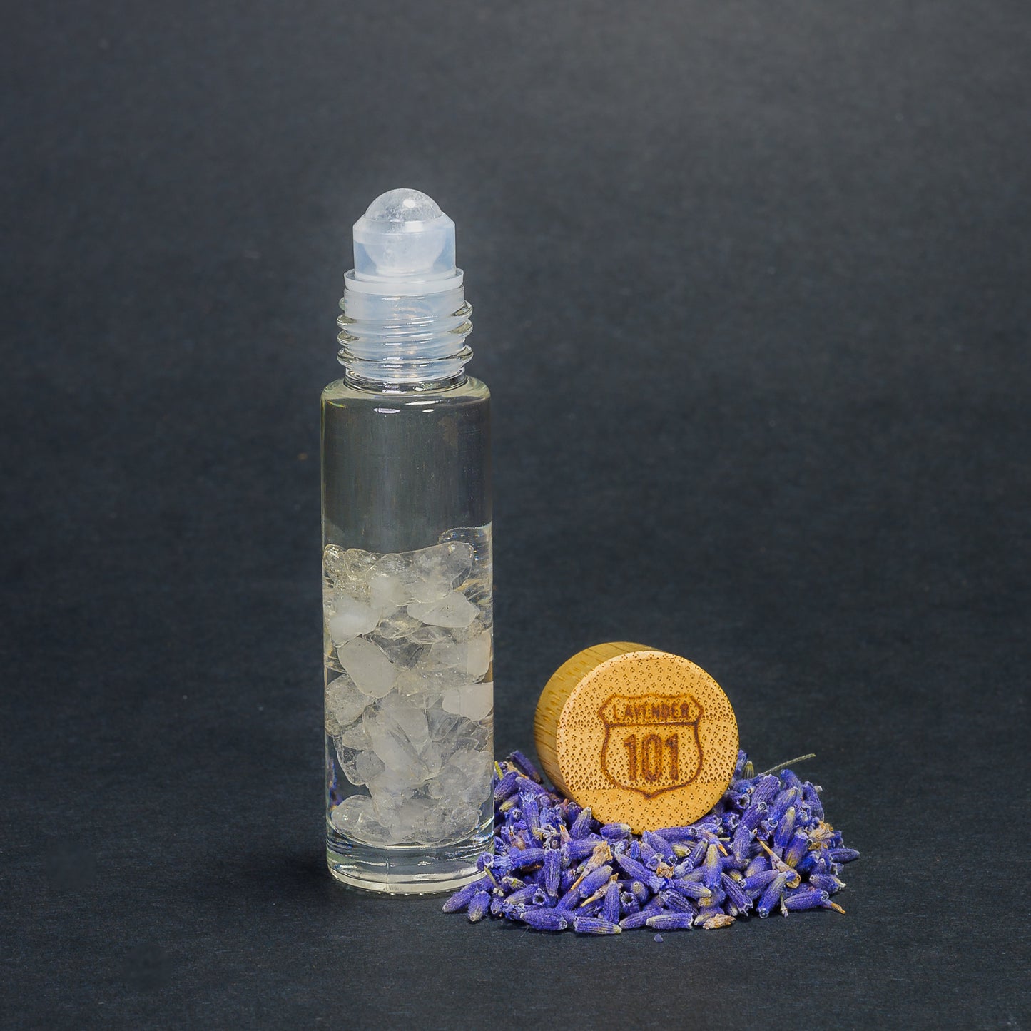 Clear Quartz Lavender Roller