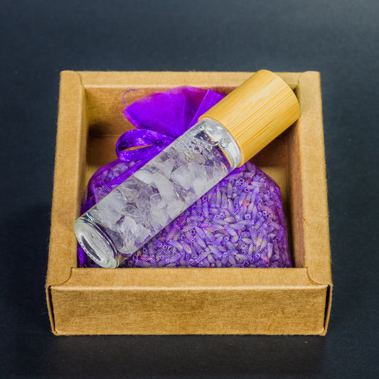 Clear Quartz Lavender Roller
